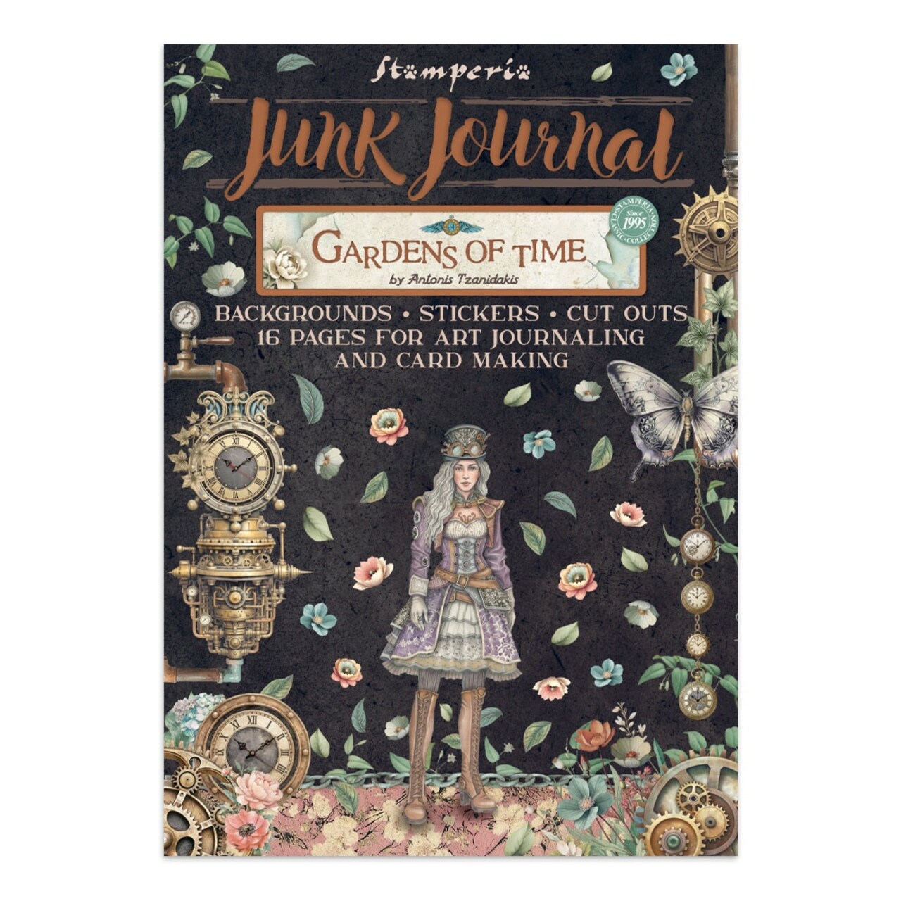 Stamperia Junk Journal Stickers, Cut-outs & Backgrounds-Gardens of Time